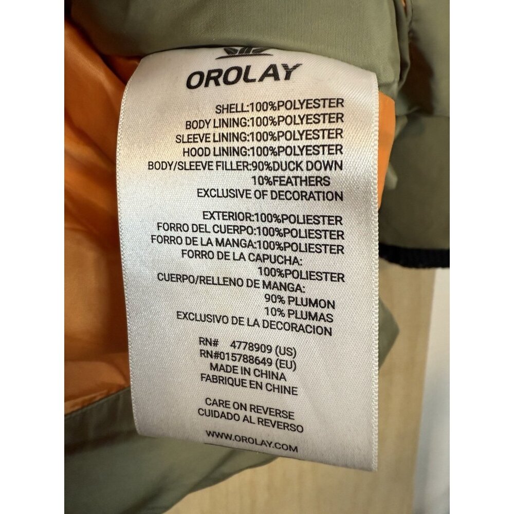 Orolay 092 Universe Thickened Duck Down Jacket Women's Small Green Waterproof - Picture 15 of 15